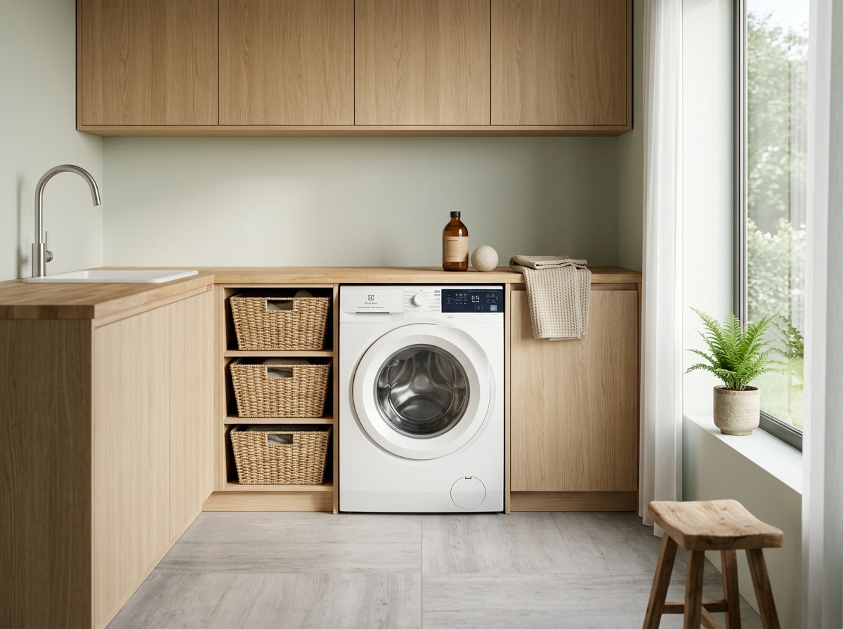 Mesin Cuci Electrolux UltimateCare di Laundry Room Modern